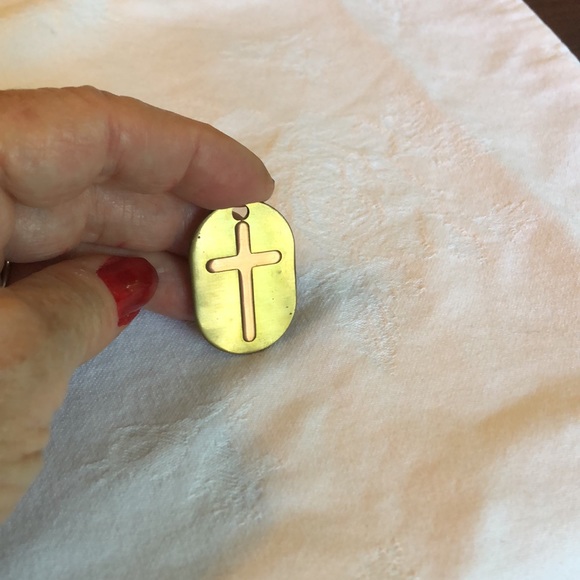 Antique Bronze and copper cross pendant 1.5”by 1”  Both sides identical! - Picture 3 of 7
